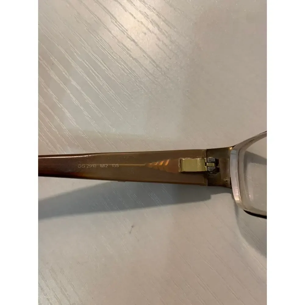 Gucci Eyeglass Frames Womens Brown Full Rim GG Logo 135
